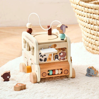 Wooden Bus Busy Toy - Nest & Play