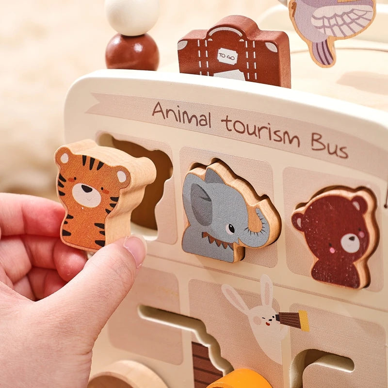 Wooden Bus Busy Toy - Nest & Play