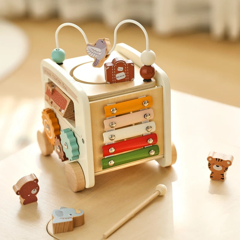 Wooden Bus Busy Toy - Nest & Play