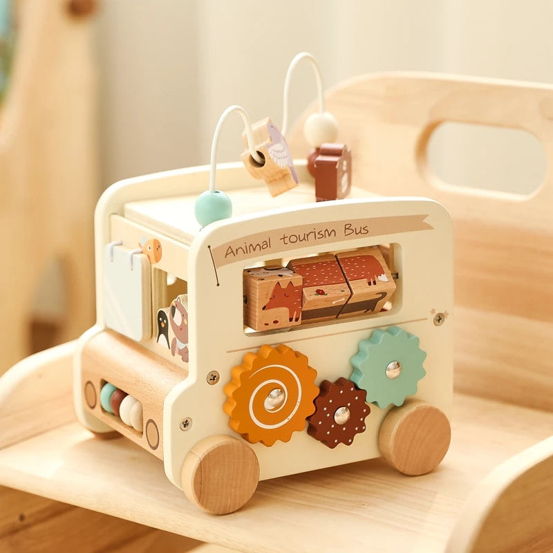 Wooden Bus Busy Toy - Nest & Play