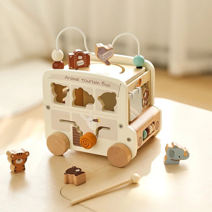 Wooden Bus Busy Toy - Nest & Play