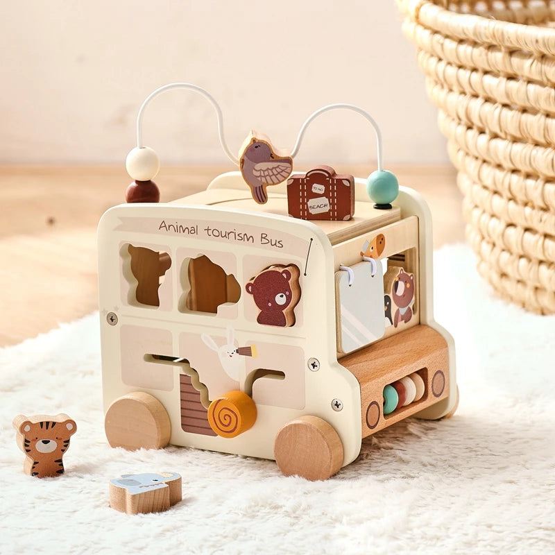 Wooden Bus Busy Toy - Nest & Play